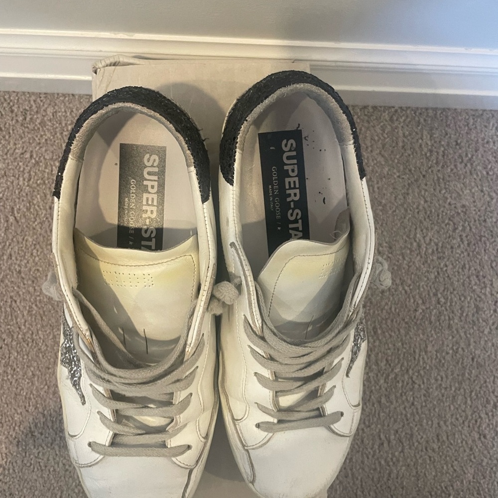 Golden Goose White Sneakers with Silver Star - Picture 3 of 14